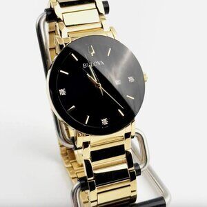 Bulova Men's Black Watch Diamond Dial Watch